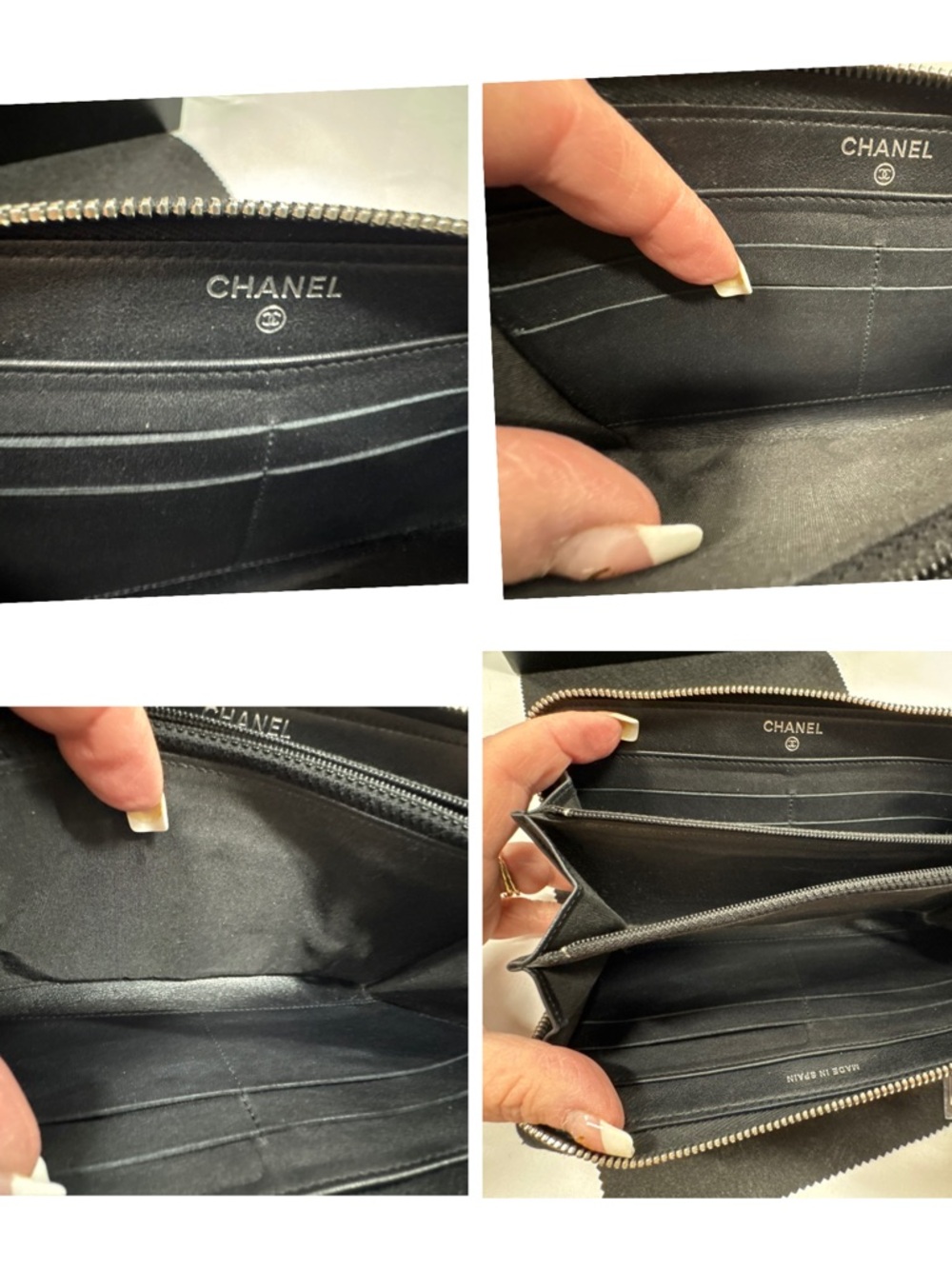 CHANEL Black Quilted Patent Leather Zip Wallet - Picture 7 of 10